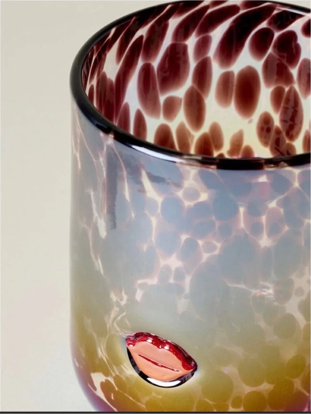 Anthropologie Marquee Icon Juice Glass Red Lips